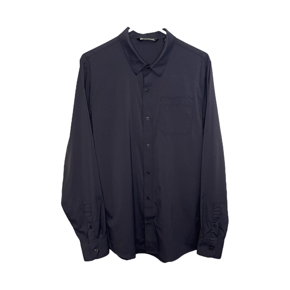 Travis Mathew Dress Shirt Nylon Spandex Dark Blue Size Large